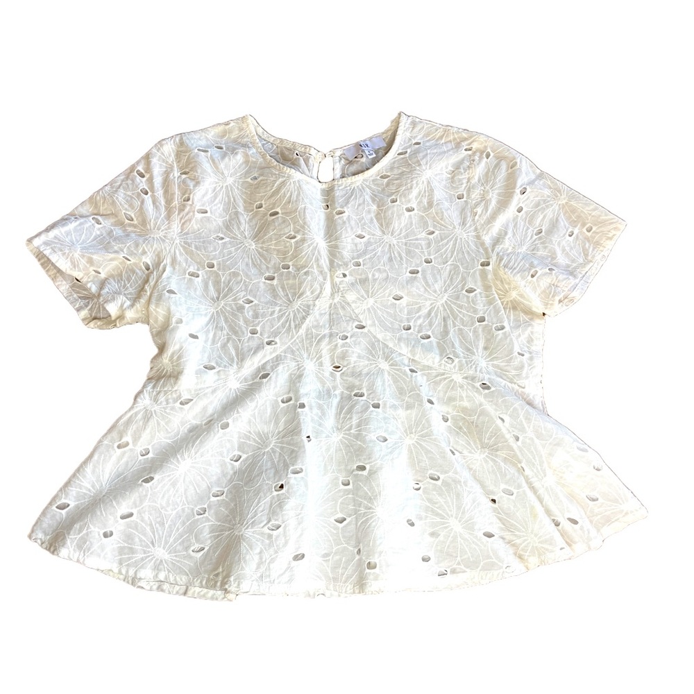 NSR Peplum Eyelet Top Women's Small